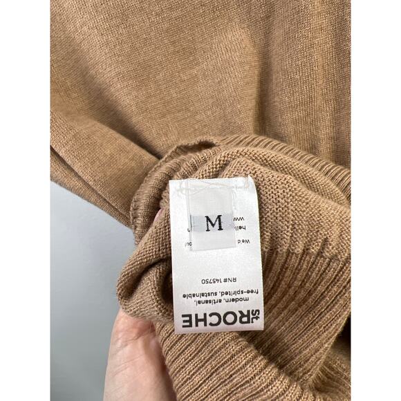 NEW St. Roche Sierra Padded Shoulder Sleeveless Cropped Sweater in Camel Brown - Picture 8 of 10